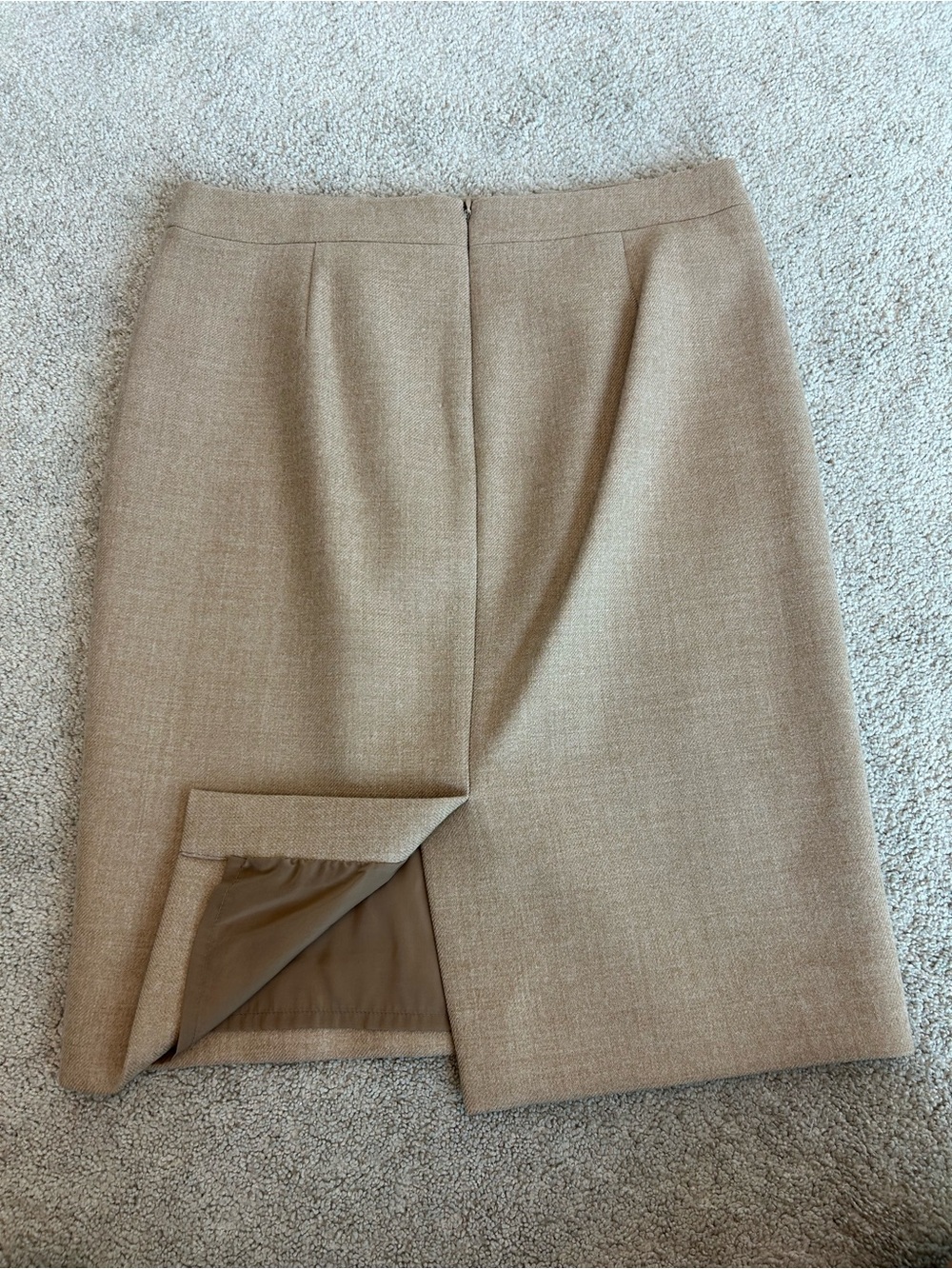 J.Crew No. 2 Pencil Skirt Size 8 100% Wool Beige Tan Classic Workwear NWOT - Picture 5 of 12